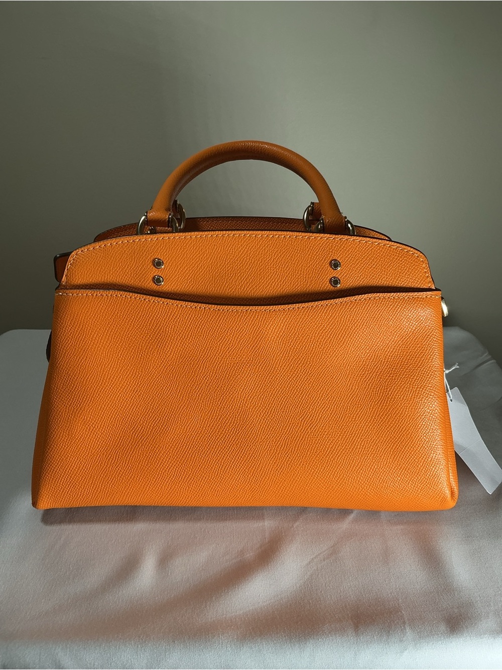 Coach Orange Leather Satchel - Picture 3 of 7